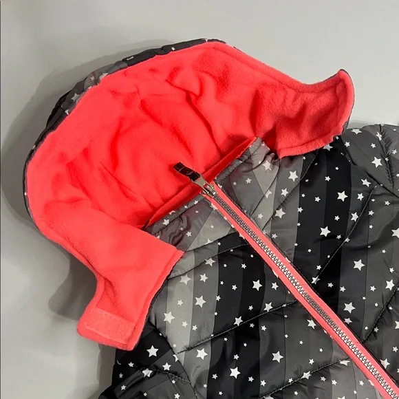 Girls 24M Pink Platinum Starry Black Jacket with Pink Lining - Picture 3 of 9